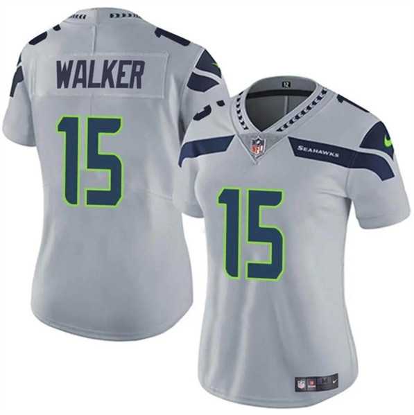 Women%27s Seattle Seahawks #15 P.J. Walker Gray Vapor Limited Football Stitched Jersey(Run Small) Dzhi->women nfl jersey->Women Jersey
